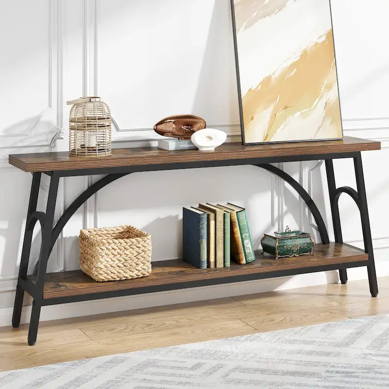 70.8Sofa Tables, 2 Tier Extra Long Console Tables for Entryway-30