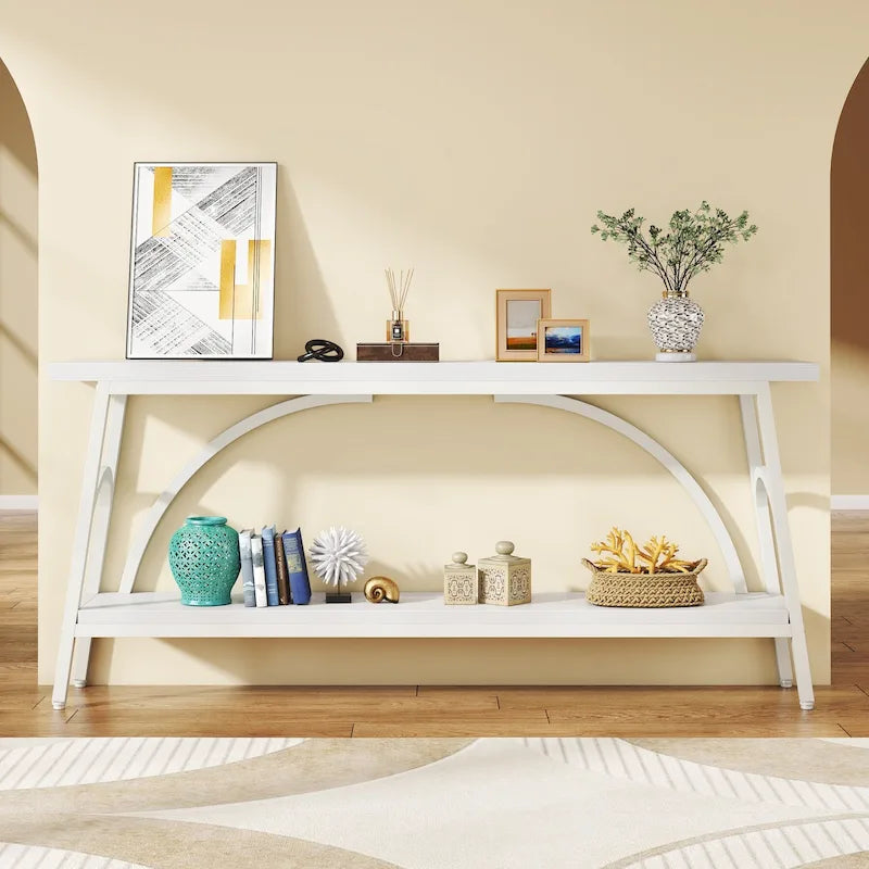 70.8Sofa Tables, 2 Tier Extra Long Console Tables for Entryway-31