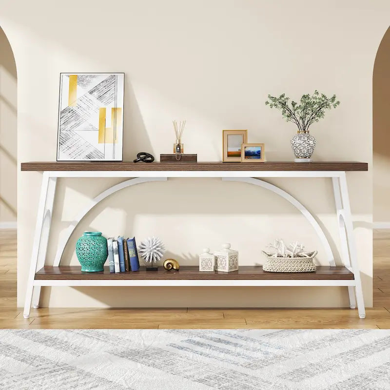 70.8Sofa Tables, 2 Tier Extra Long Console Tables for Entryway-4