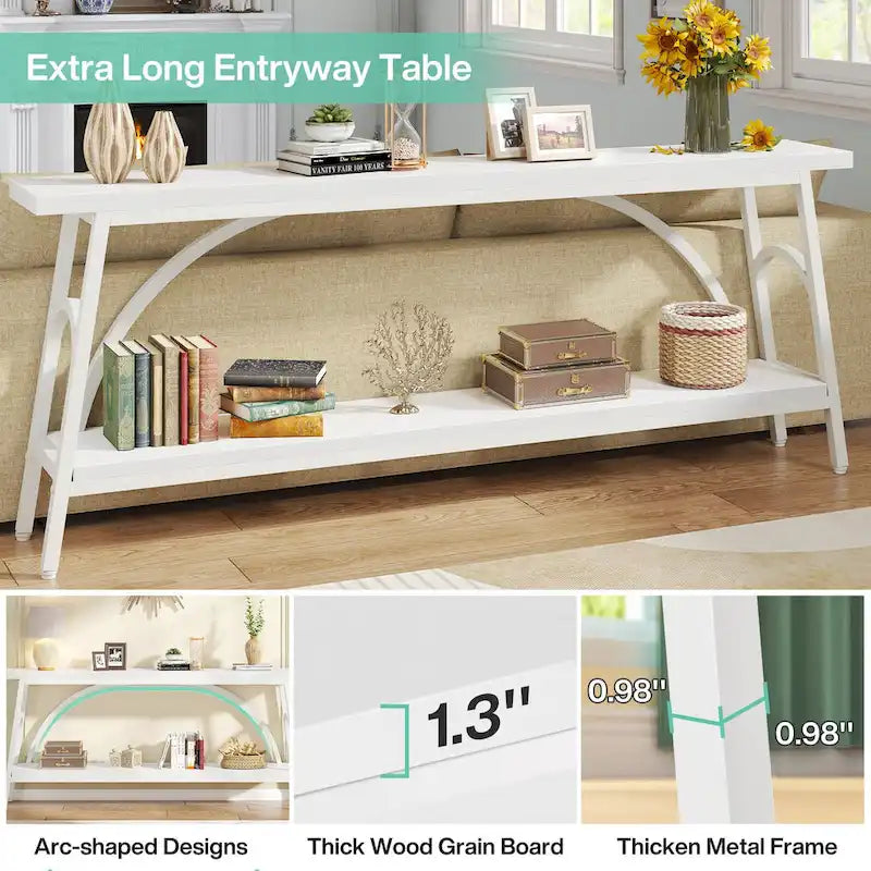 70.8Sofa Tables, 2 Tier Extra Long Console Tables for Entryway-10