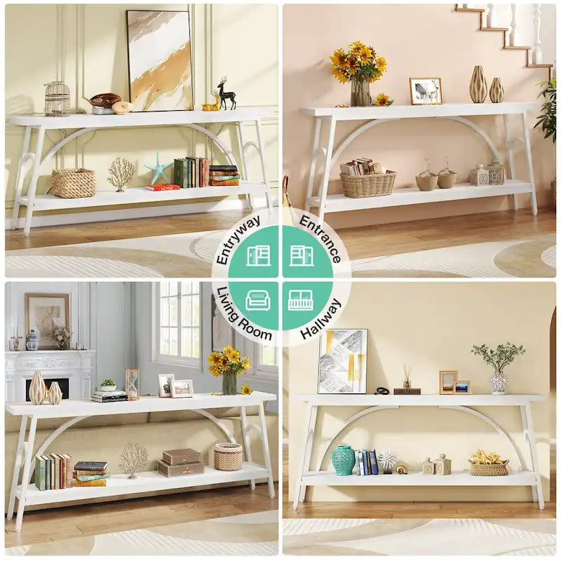 70.8Sofa Tables, 2 Tier Extra Long Console Tables for Entryway-11