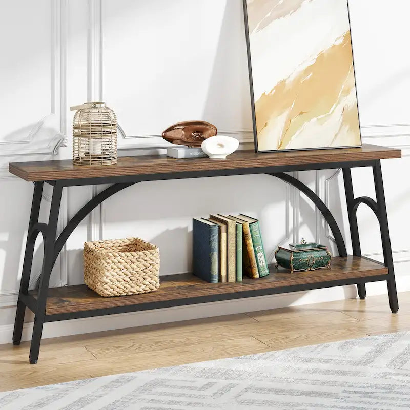 70.8Sofa Tables, 2 Tier Extra Long Console Tables for Entryway-15