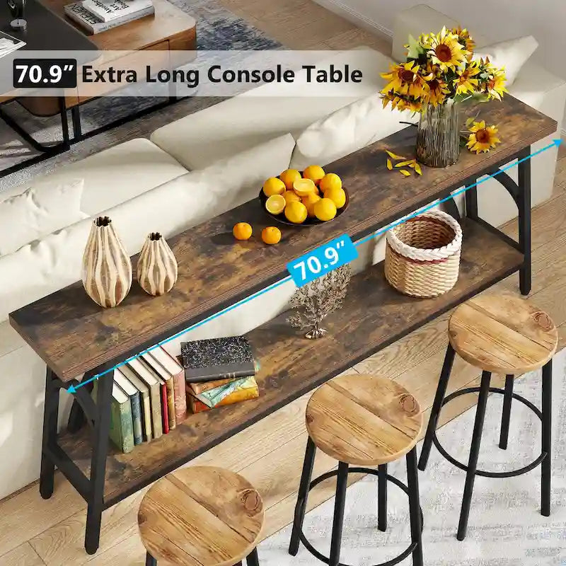 70.8Sofa Tables, 2 Tier Extra Long Console Tables for Entryway-18