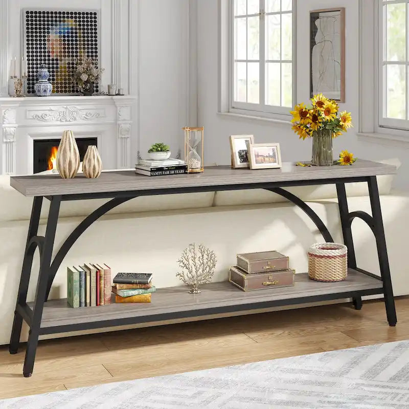 70.8Sofa Tables, 2 Tier Extra Long Console Tables for Entryway-23