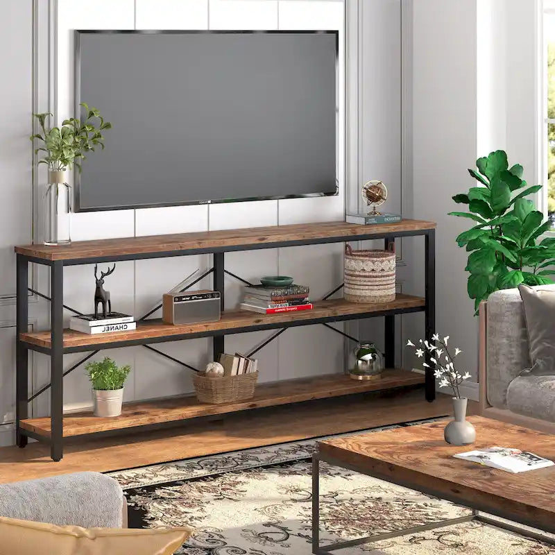 70.8 Inches Console Table 3 Tiers TV Stand Sofa Table-2