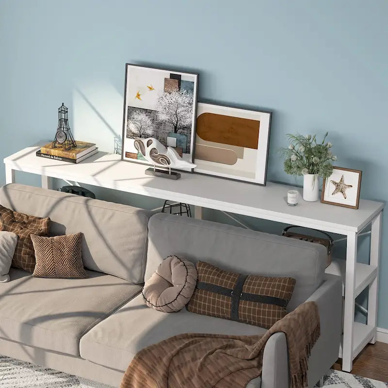 70.8 Inches Console Table 3 Tiers TV Stand Sofa Table-9