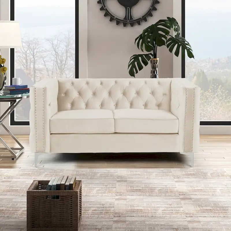 Morden Fort Modern Loveseat with Deep Dutch Velvet Iron Legs-25