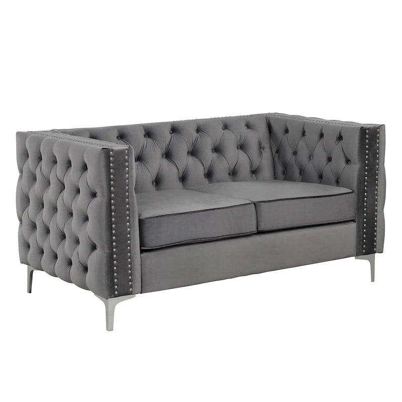 Morden Fort Modern Loveseat with Deep Dutch Velvet Iron Legs-8