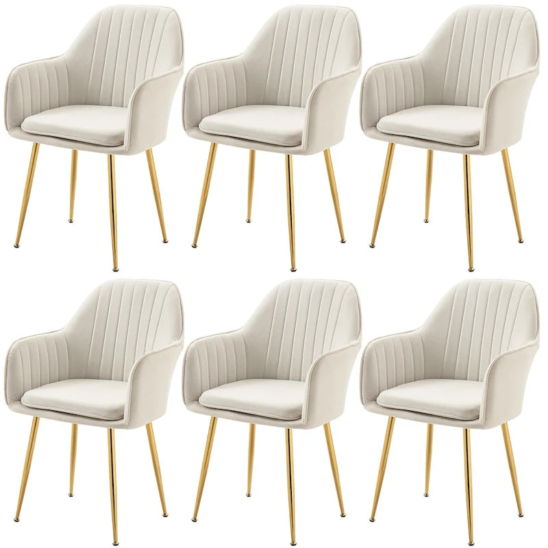 AVAWING Upholstered Dining Chair (Set of 6) Velvet Accent Arm Chair-35