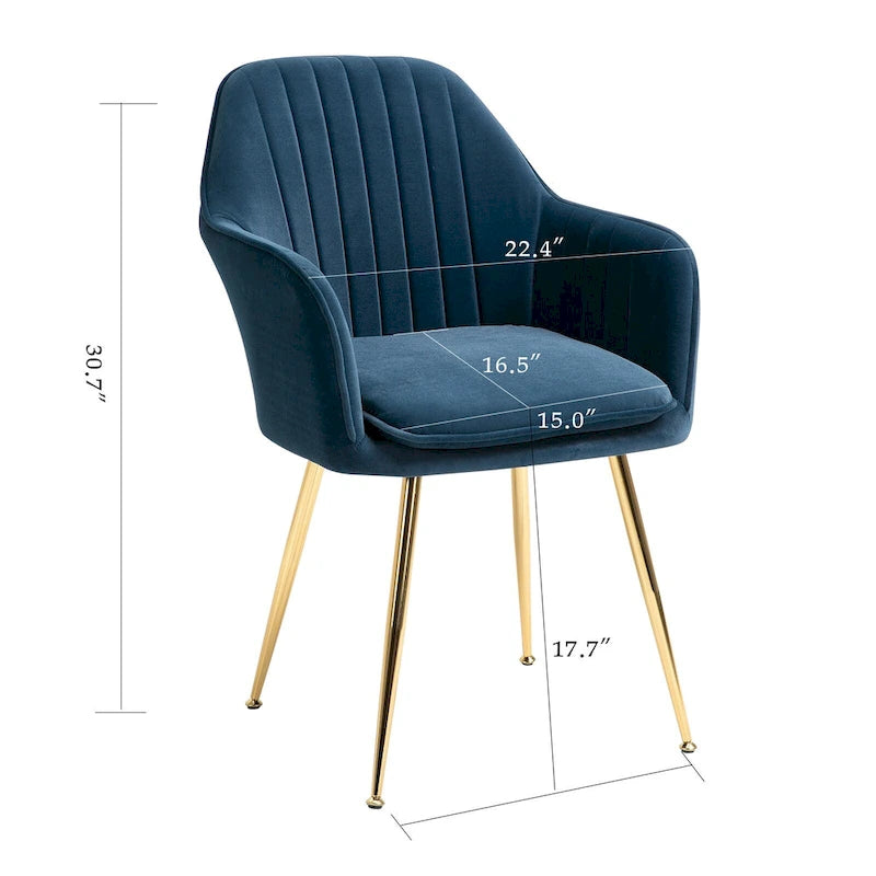 AVAWING Upholstered Dining Chair (Set of 6) Velvet Accent Arm Chair-5