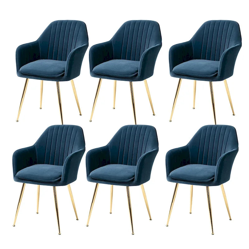AVAWING Upholstered Dining Chair (Set of 6) Velvet Accent Arm Chair-7