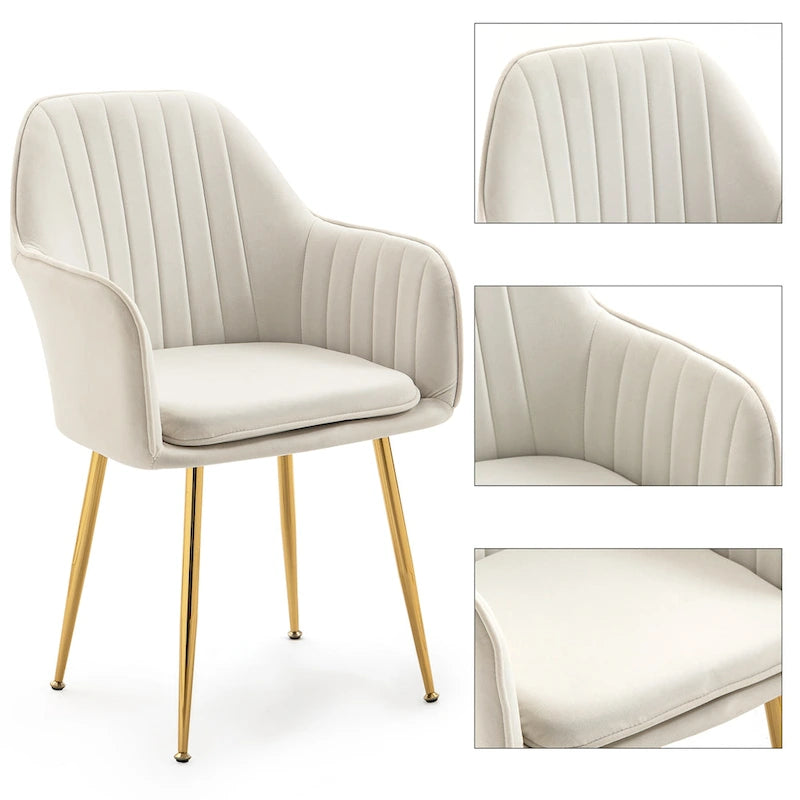 AVAWING Upholstered Dining Chair (Set of 6) Velvet Accent Arm Chair-9