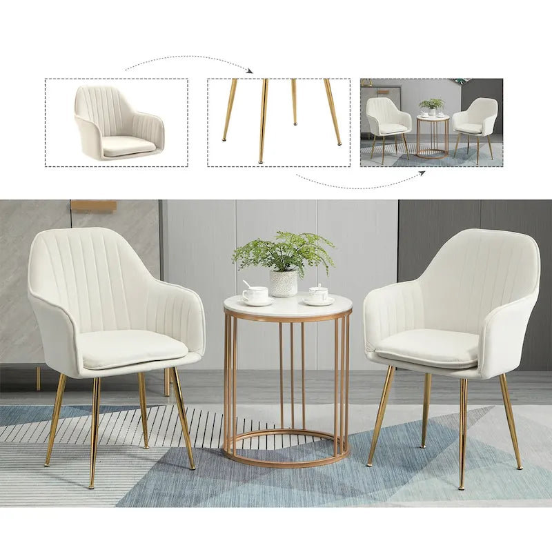 AVAWING Upholstered Dining Chair (Set of 6) Velvet Accent Arm Chair-10