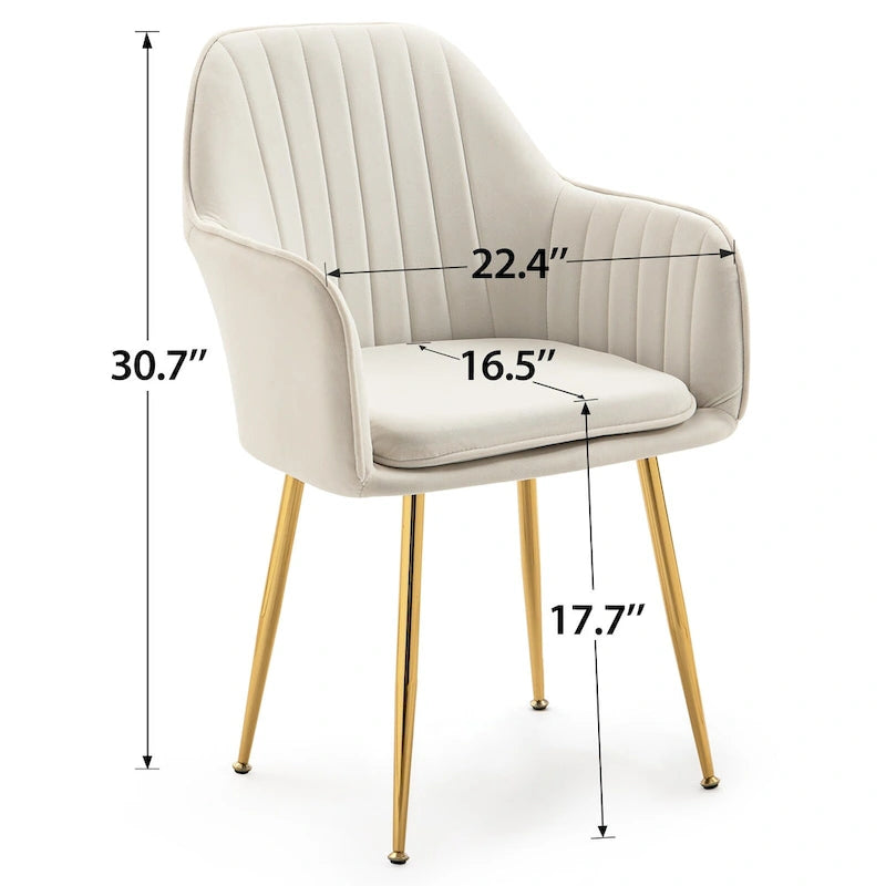 AVAWING Upholstered Dining Chair (Set of 6) Velvet Accent Arm Chair-13