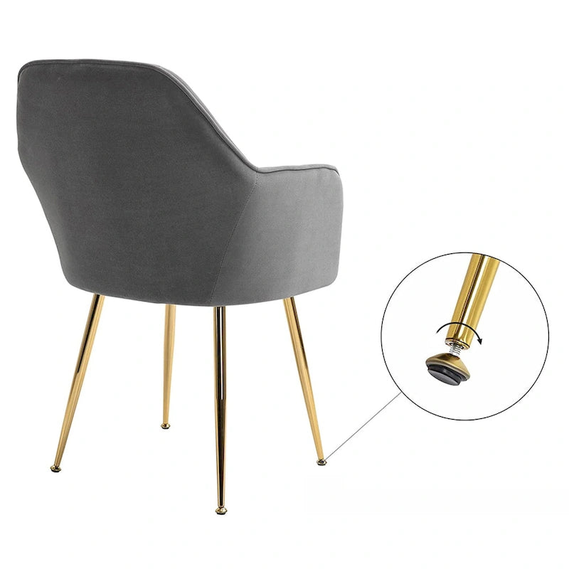 AVAWING Upholstered Dining Chair (Set of 6) Velvet Accent Arm Chair-17