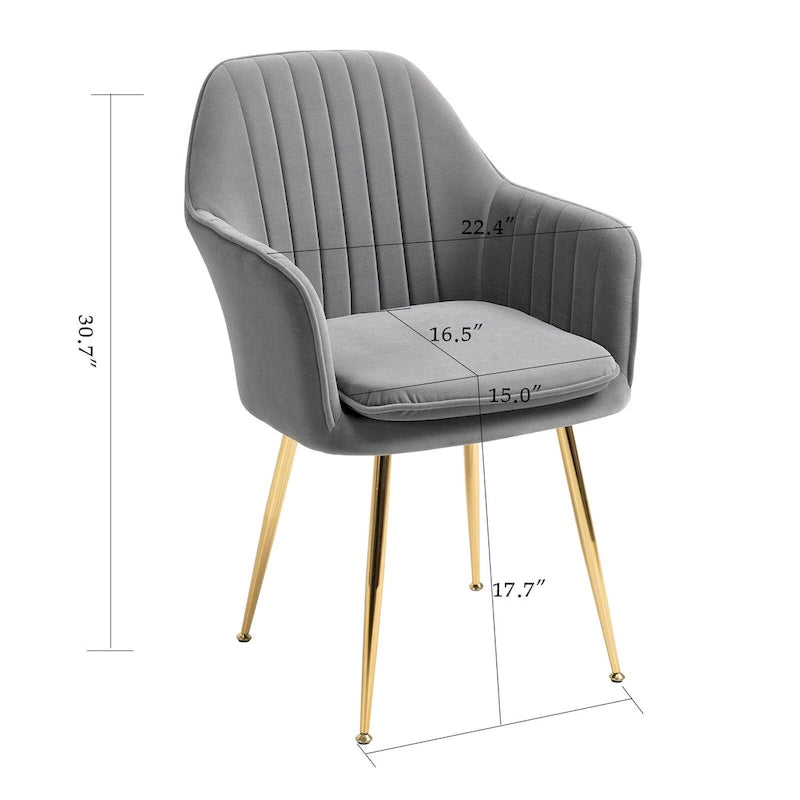 AVAWING Upholstered Dining Chair (Set of 6) Velvet Accent Arm Chair-18