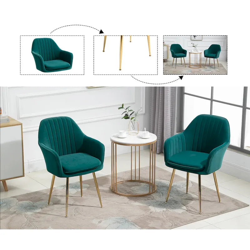 AVAWING Upholstered Dining Chair (Set of 6) Velvet Accent Arm Chair-22