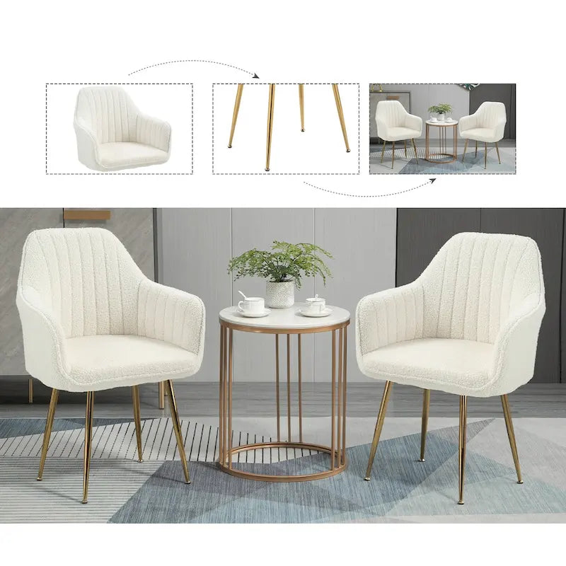 AVAWING Upholstered Dining Chair (Set of 6) Velvet Accent Arm Chair-30