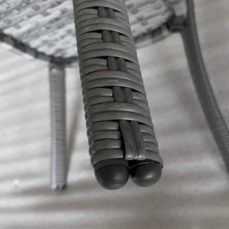 Outsunny Rattan Coffee Table with Storage Shelf, Wicker Side Table with Glass Top, Outdoor End Table for Garden, Porch, Backyard-6