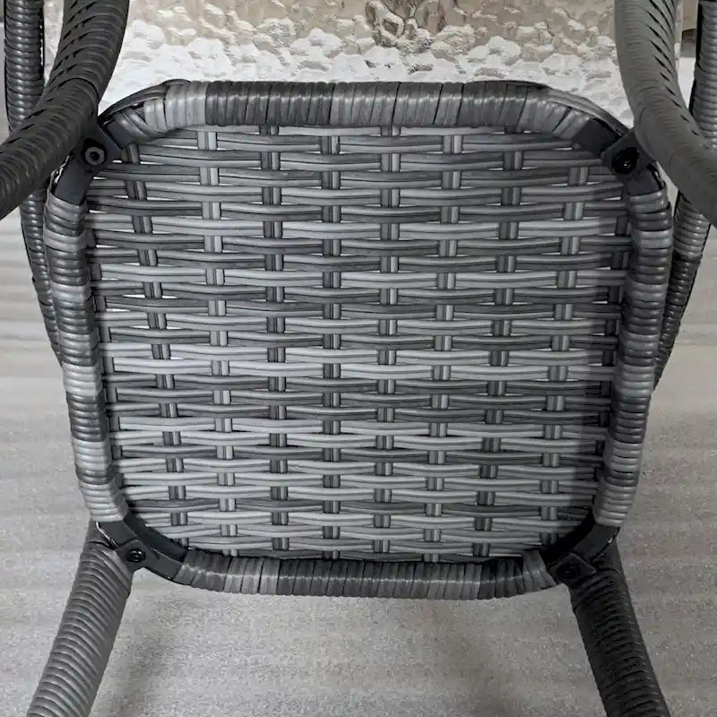 Outsunny Rattan Coffee Table with Storage Shelf, Wicker Side Table with Glass Top, Outdoor End Table for Garden, Porch, Backyard-7