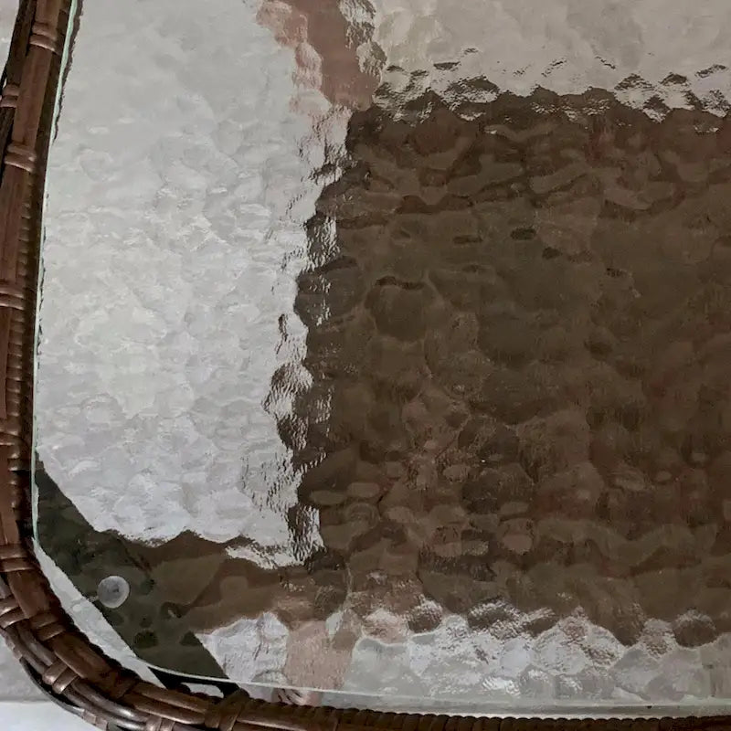 Outsunny Rattan Coffee Table with Storage Shelf, Wicker Side Table with Glass Top, Outdoor End Table for Garden, Porch, Backyard-16