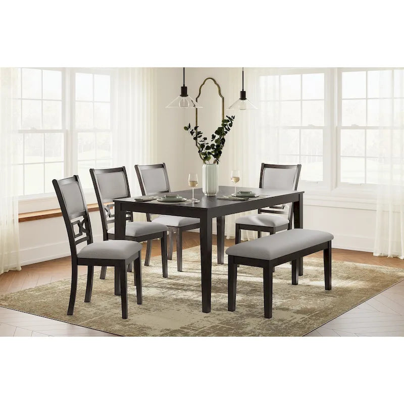 Signature Design by Ashley Langwest Dining Table and 4 Chairs and Bench (Set of 6)-12