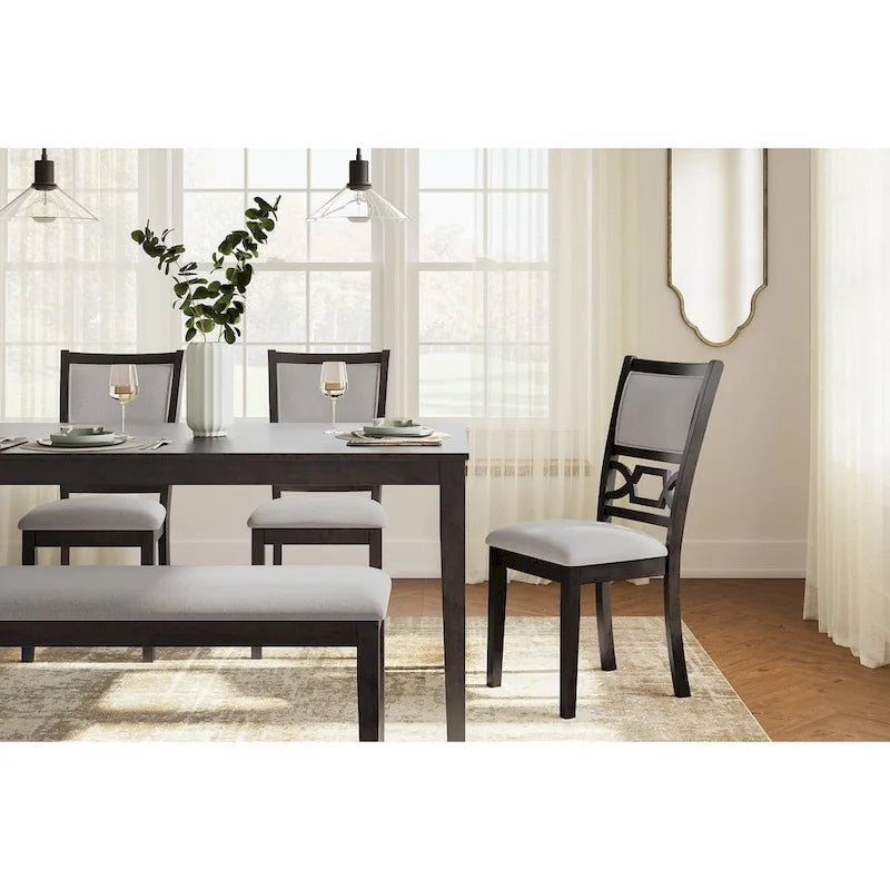 Signature Design by Ashley Langwest Dining Table and 4 Chairs and Bench (Set of 6)-5