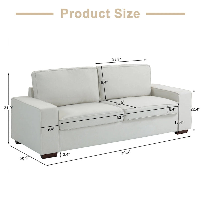 80 Modern Loveseat Couch 3 Seater Sofa-5