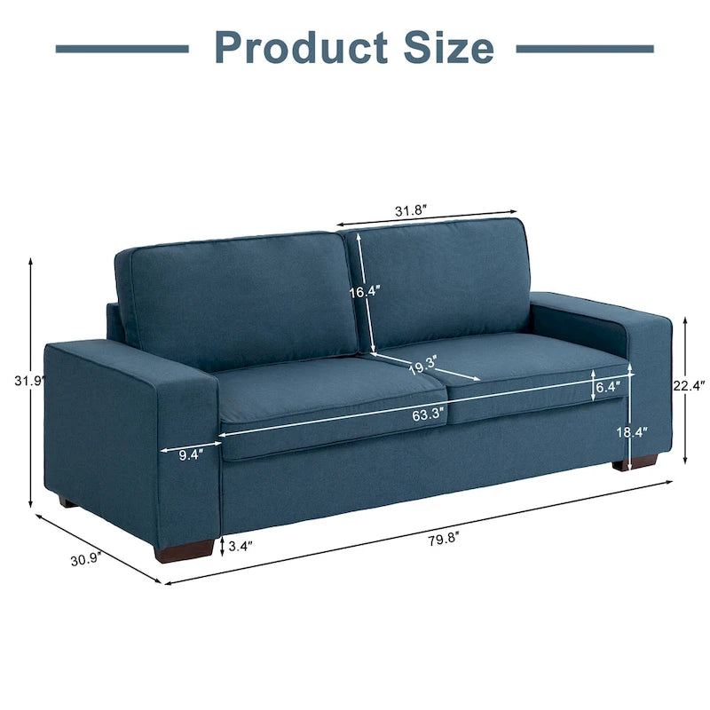 80 Modern Loveseat Couch 3 Seater Sofa-12
