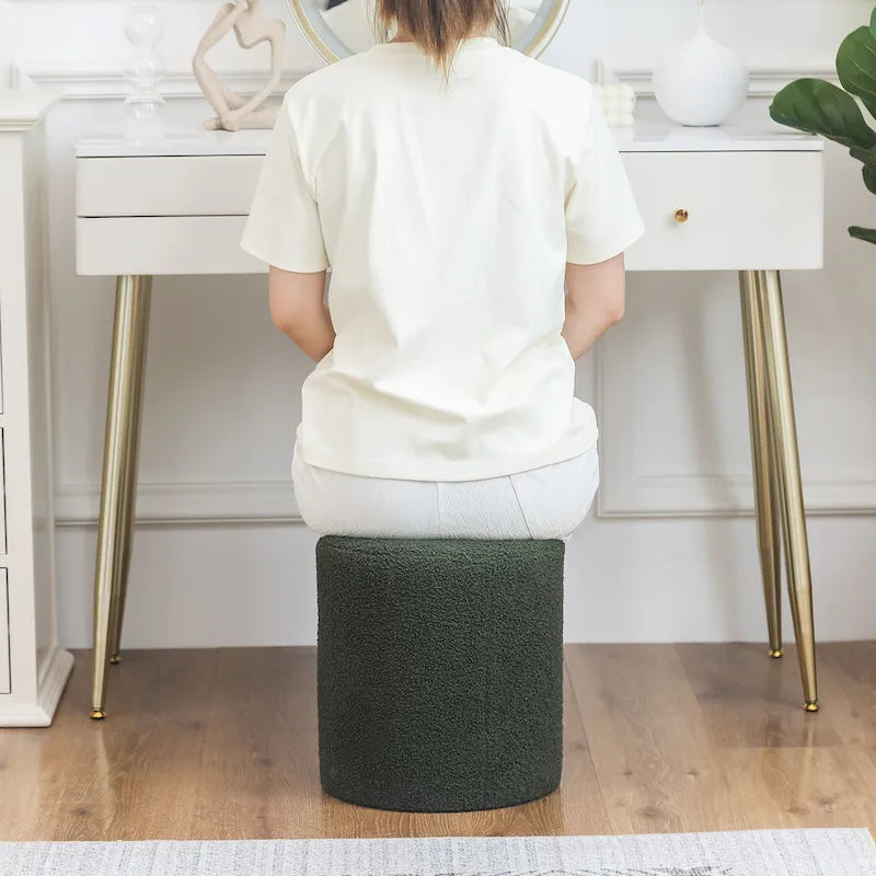 Adeco Footrest Ottoman 13 inches Fabric Stool for Living Room Bedroom-10