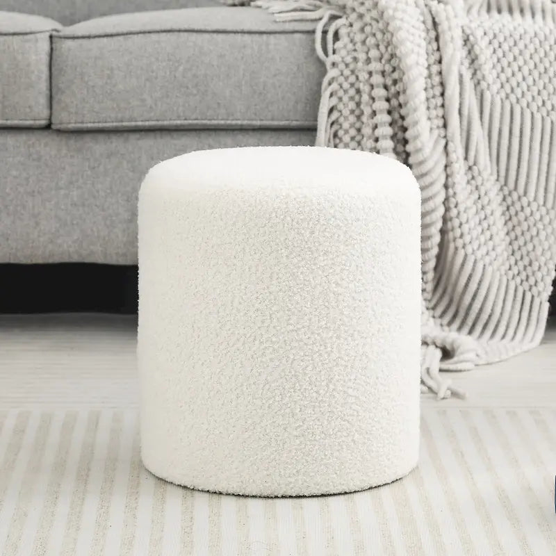 Adeco Footrest Ottoman 13 inches Fabric Stool for Living Room Bedroom-11