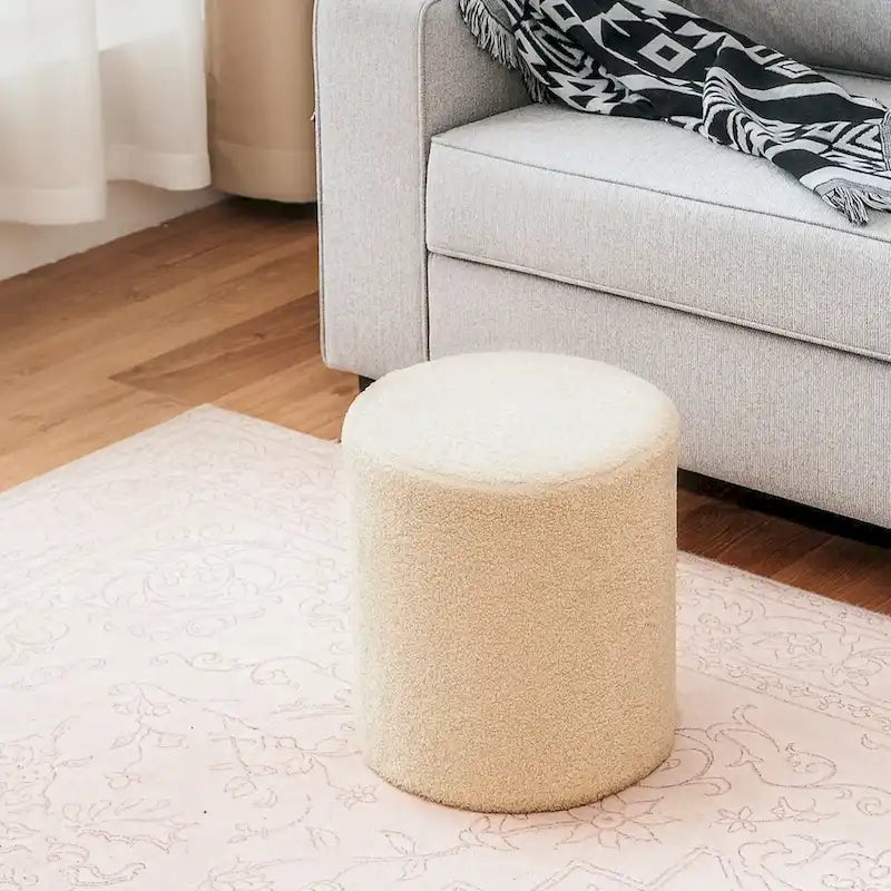 Adeco Footrest Ottoman 13 inches Fabric Stool for Living Room Bedroom-22