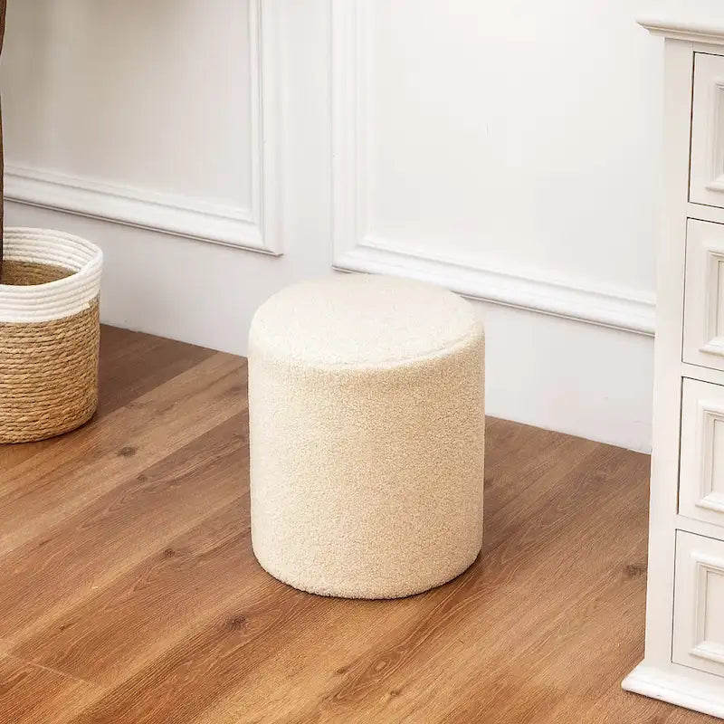 Adeco Footrest Ottoman 13 inches Fabric Stool for Living Room Bedroom-24