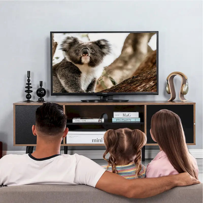 AVAWING Mid-Century Modern TV Stand for 60 TV with Storage and Open Shelf-7