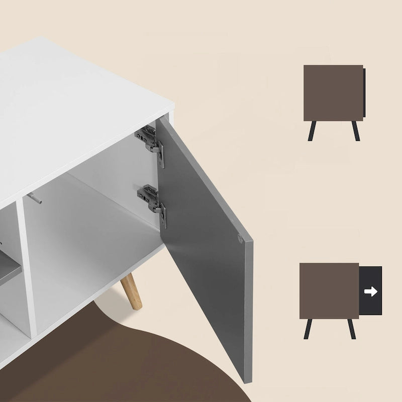 AVAWING Mid-Century Modern TV Stand for 60 TV with Storage and Open Shelf-13