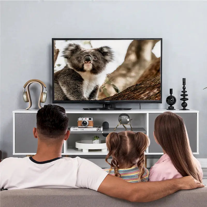 AVAWING Mid-Century Modern TV Stand for 60 TV with Storage and Open Shelf-14