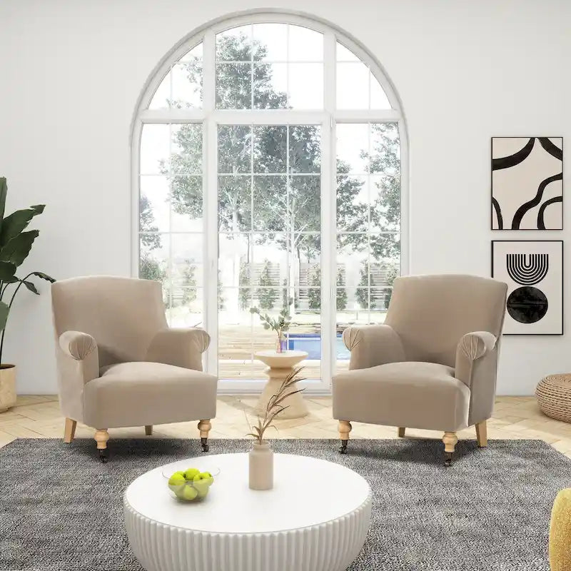 Eloise 30 Transitional Velvet Pleated Sock Arm Accent Chair-14