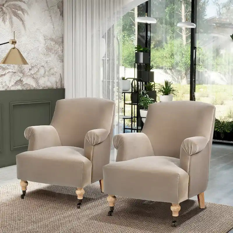 Eloise 30 Transitional Velvet Pleated Sock Arm Accent Chair-15