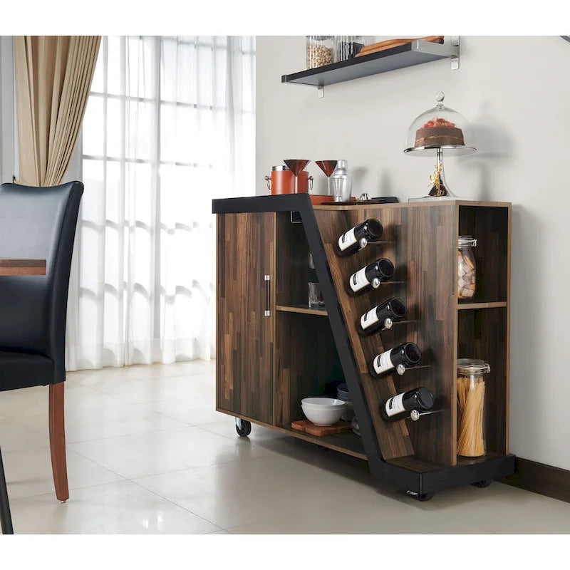 Furniture of America Tern Modern 6-shelf Mobile Wine Cabinet-6