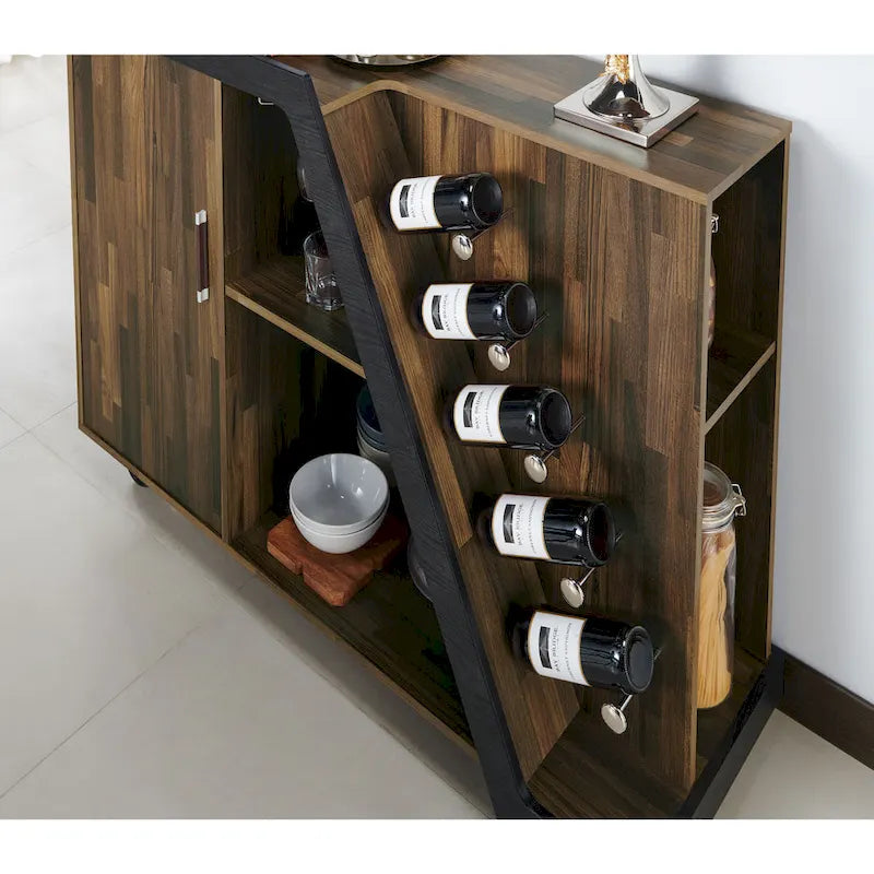 Furniture of America Tern Modern 6-shelf Mobile Wine Cabinet-7