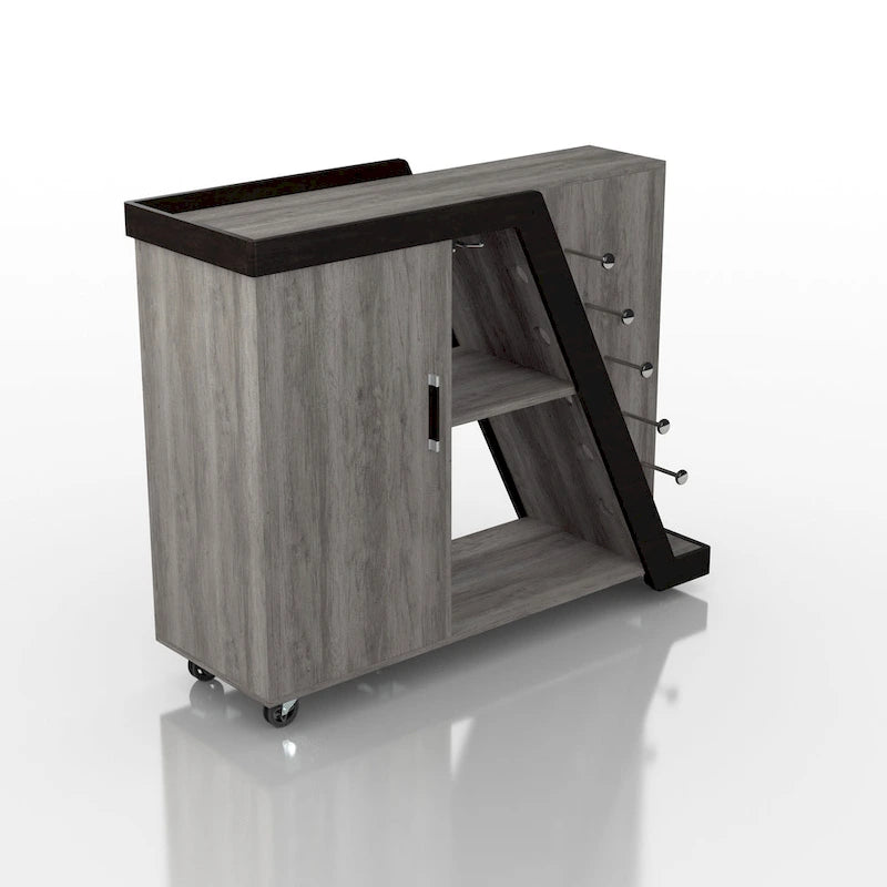 Furniture of America Tern Modern 6-shelf Mobile Wine Cabinet-16