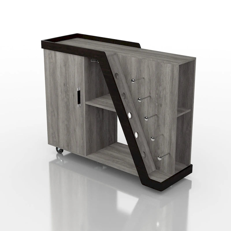 Furniture of America Tern Modern 6-shelf Mobile Wine Cabinet-20