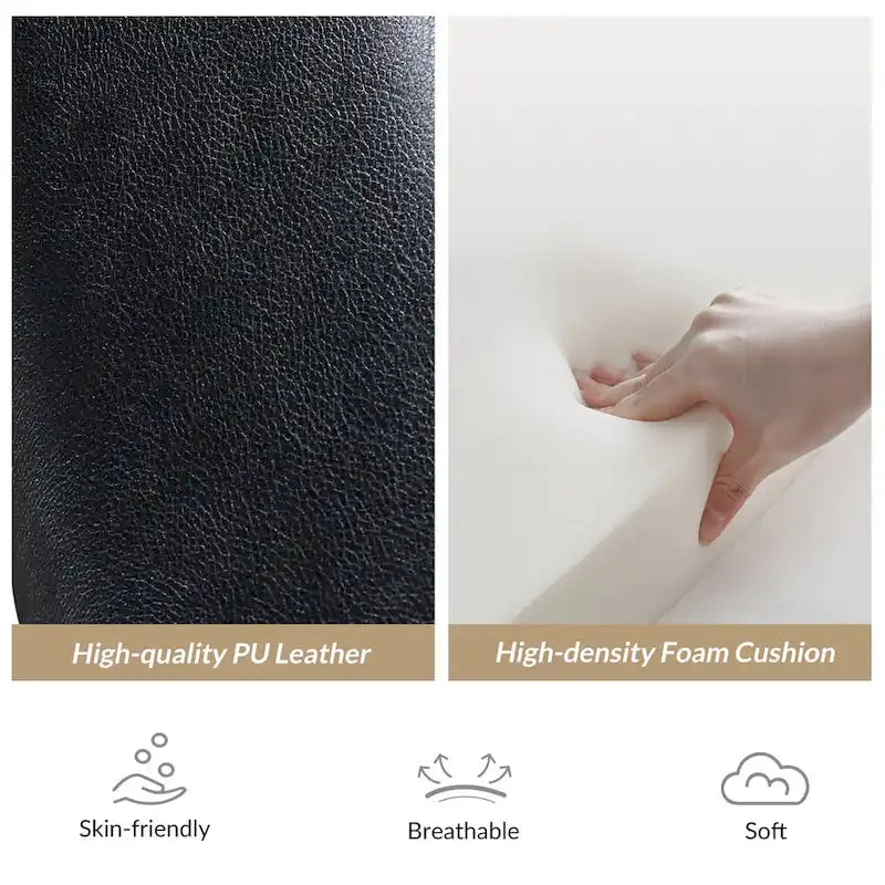 Patrick Mid-century Vegan Leather Solid Wood Recliner Set of 2 by HULALA HOME-23