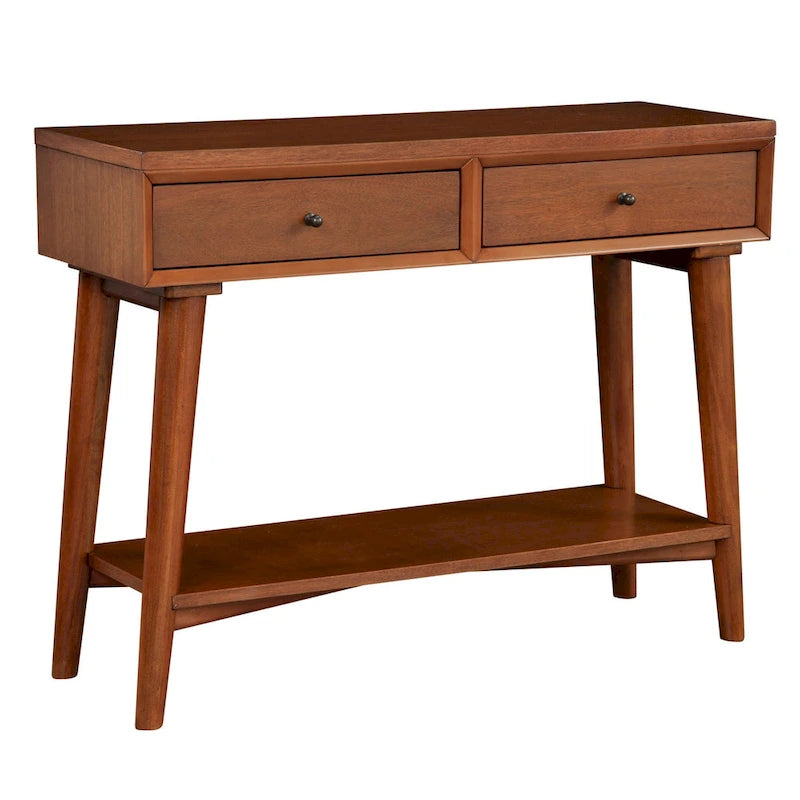 Alpine Furniture Flynn Mid Century Modern Console Table with 2 Drawers-2