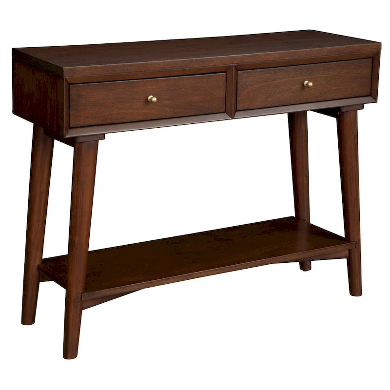 Alpine Furniture Flynn Mid Century Modern Console Table with 2 Drawers-7