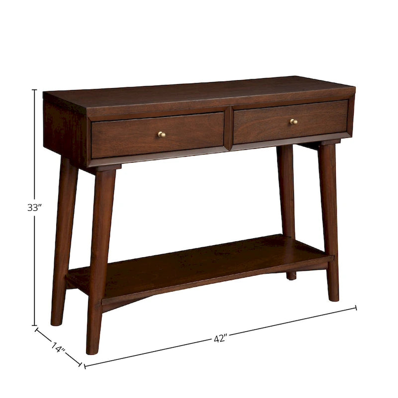Alpine Furniture Flynn Mid Century Modern Console Table with 2 Drawers-10