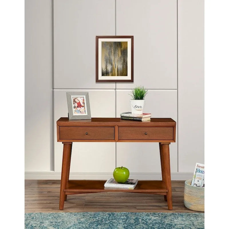 Alpine Furniture Flynn Mid Century Modern Console Table with 2 Drawers-11