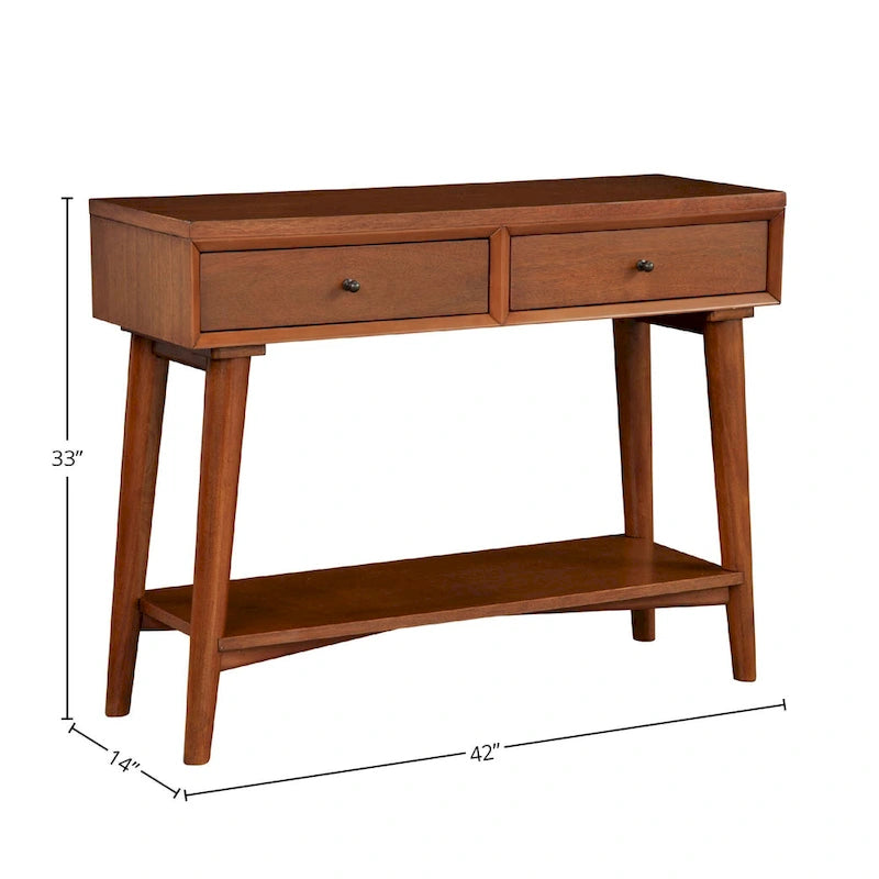 Alpine Furniture Flynn Mid Century Modern Console Table with 2 Drawers-14