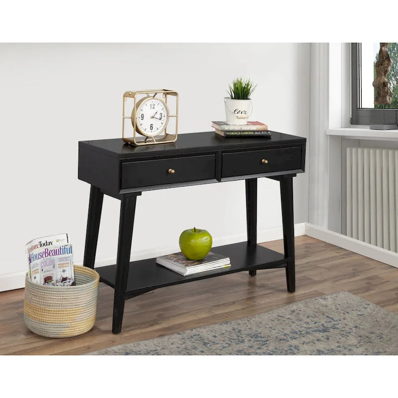 Alpine Furniture Flynn Mid Century Modern Console Table with 2 Drawers-21