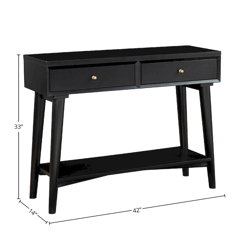 Alpine Furniture Flynn Mid Century Modern Console Table with 2 Drawers-26